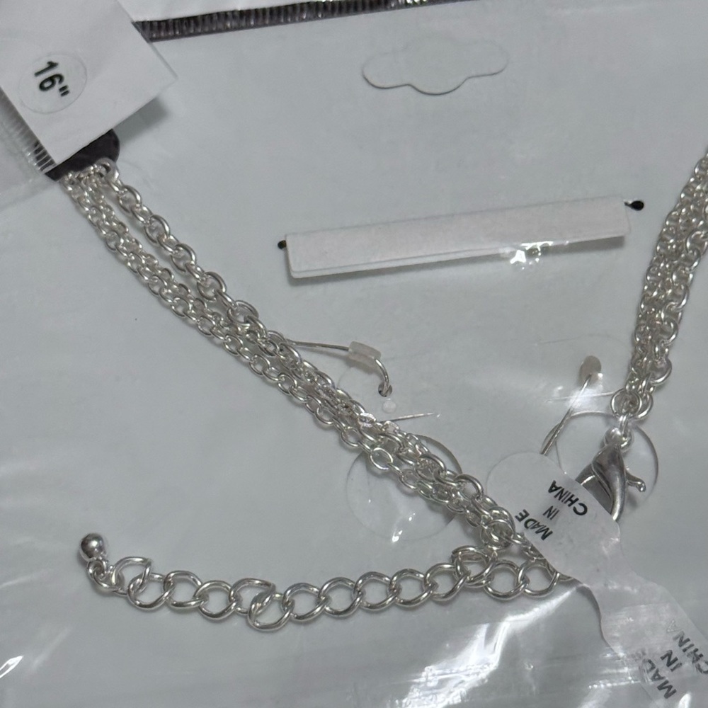 NWT Silver Tone Swirl Statement Necklace & Earrings Set Boho Romantic - Picture 5 of 5